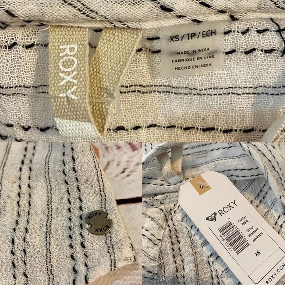 Roxy I Feel Sea White & Black Stripe Halter Top NWT - Picture 12 of 12